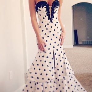 Sherri Hill Polka Dot Mermaid Dress